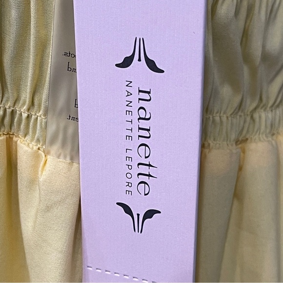 Nanette Lepore Yellow Smocked Midi Dress NWT | Sleeveless Tiered | Size 10 - Picture 8 of 12